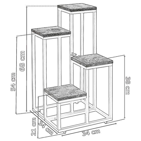 Metallblumenständer MOGREN weißer Marmor