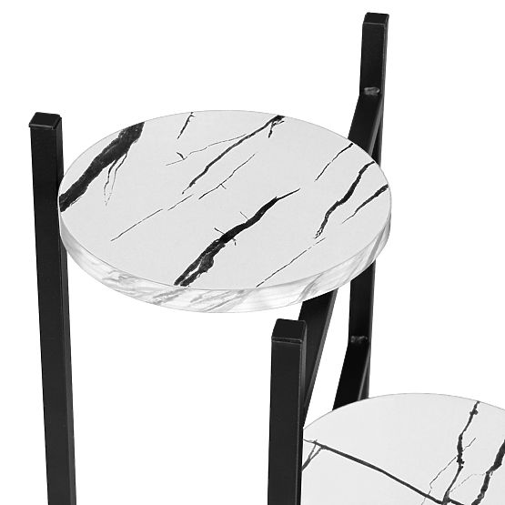 Metallblumenständer TRETORRI weißer Marmor