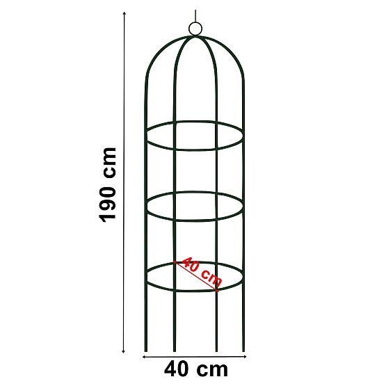 Metallpergola Pfosten dunkelgrün 190 cm