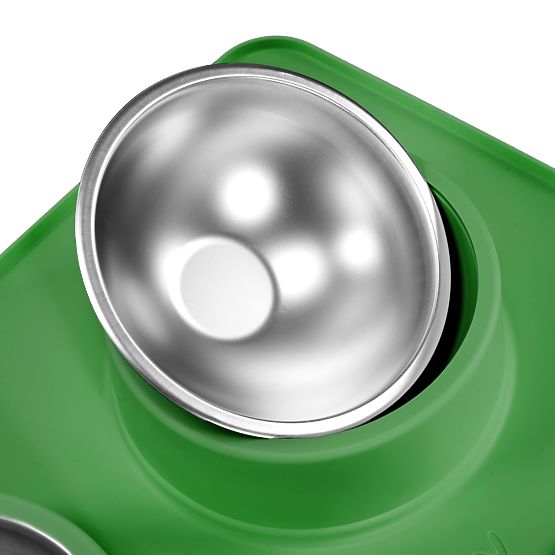Metallschalen für Hunde oder Katzen mit rutschfester Unterlage Grün PJ-087