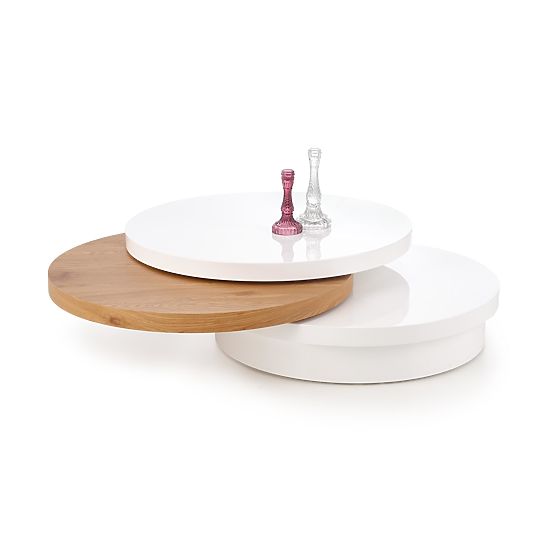 MICHELLE Couchtisch weiß / goldene Eiche (1p=1Stk)