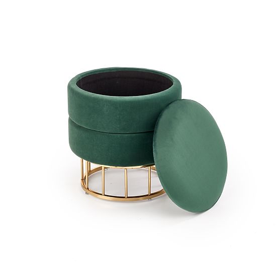 MINTY Pouf dunkelgrün / gold (1p=1 Stk)