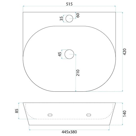 Möbel- / Wandwaschbecken Rea Kim 52