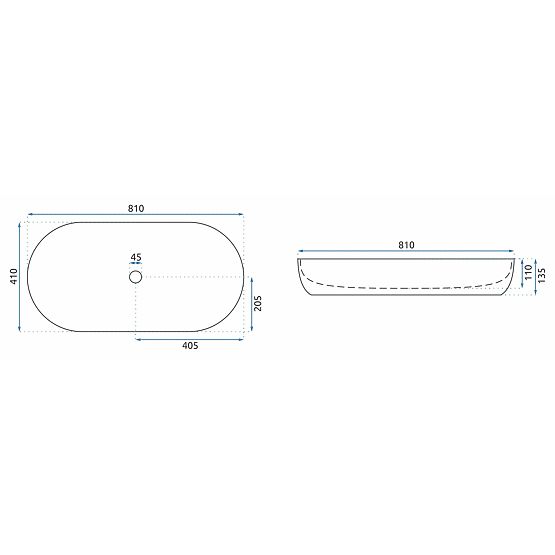 Möbelwaschbecken REA CLEO 81 Marmo Shiny