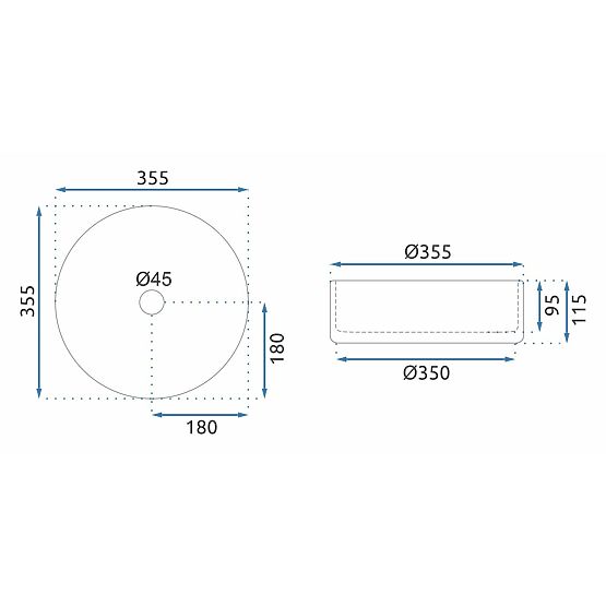 Möbelwaschbecken Rea Cristal Light Grey