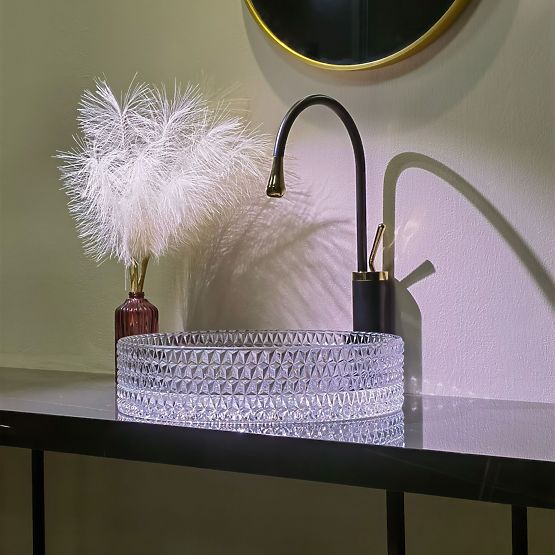 Möbelwaschbecken Rea Cristal Transparent 39