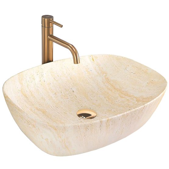 Möbelwaschbecken Rea Freja Travertine Matt