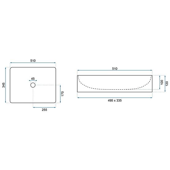 Möbelwaschbecken REA Inga Black Marble Mat