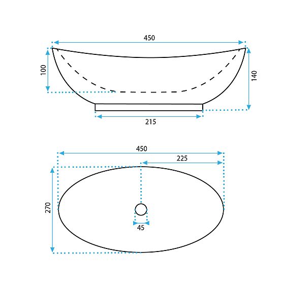 Möbelwaschbecken Rea Kate 45