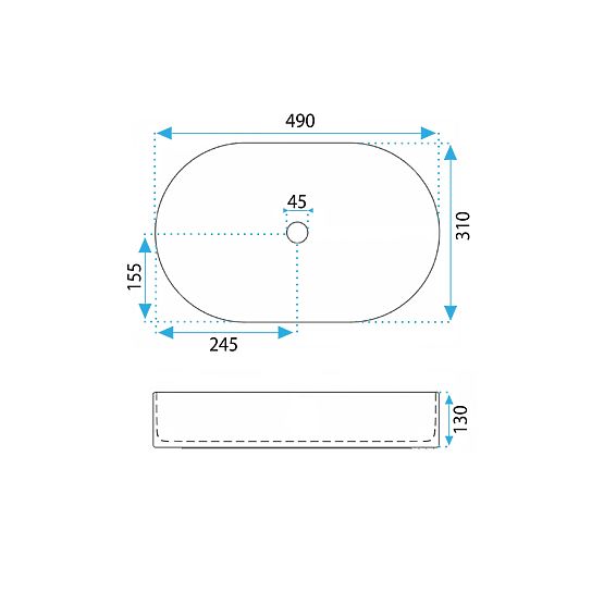 Möbelwaschbecken Rea Vanda Baby Blue Matt