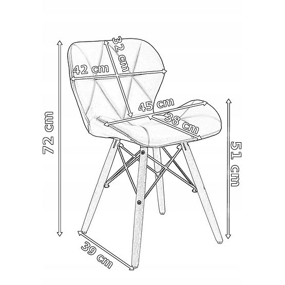 Moderne gepolsterter Stuhl MURET schwarz