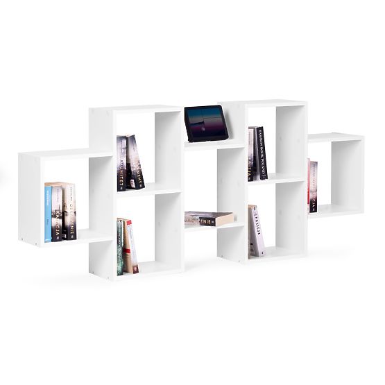 Moderne Hängeregal mit 8 Regalböden weiß