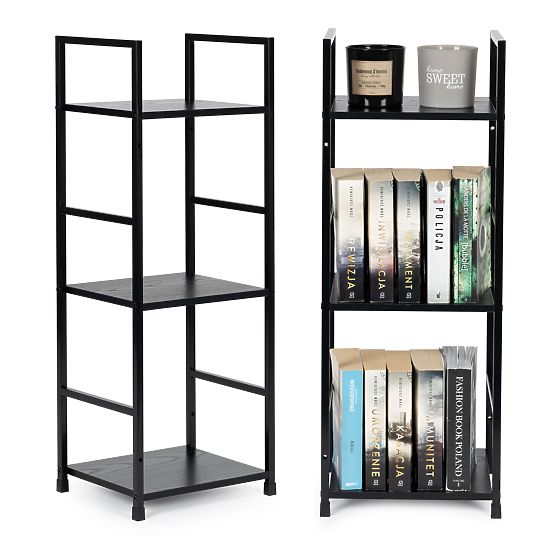 Moderner Holzregal mit Metallrahmen LOFT 3 Regalböden schwarz