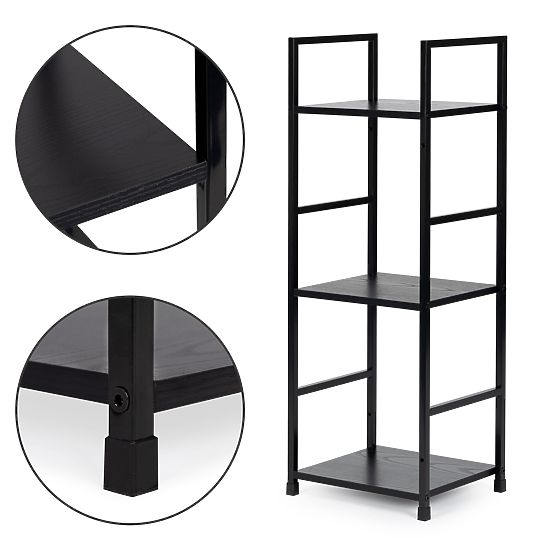 Moderner Holzregal mit Metallrahmen LOFT 3 Regalböden schwarz