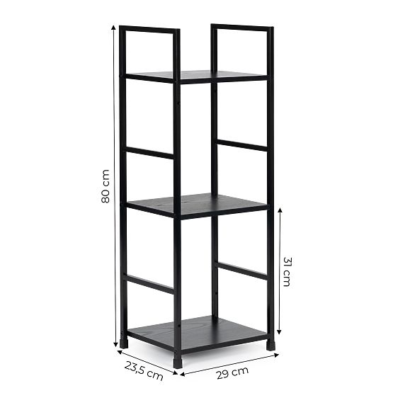 Moderner Holzregal mit Metallrahmen LOFT 3 Regalböden schwarz