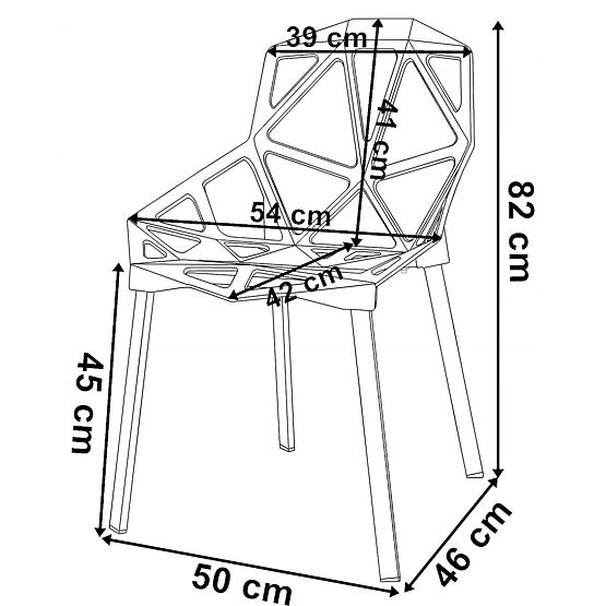 Modernes Spitzenstuhl VECTOR schwarz