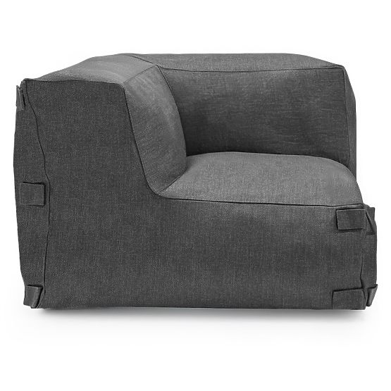 Modulare Garten-Ecksofa Vacuum I mit Bezug, grau