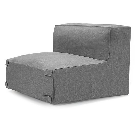 Modulare Garten-Ecksofa Vacuum I mit Bezug, grau