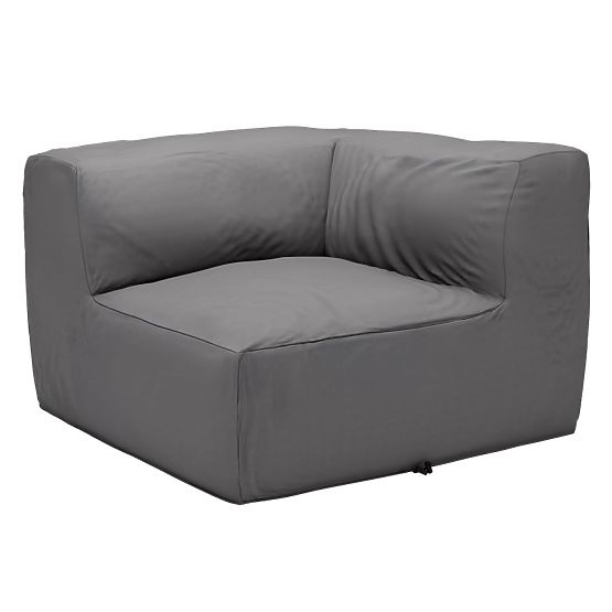 Modulare Garten-Ecksofa Vacuum II mit Bezug, grau