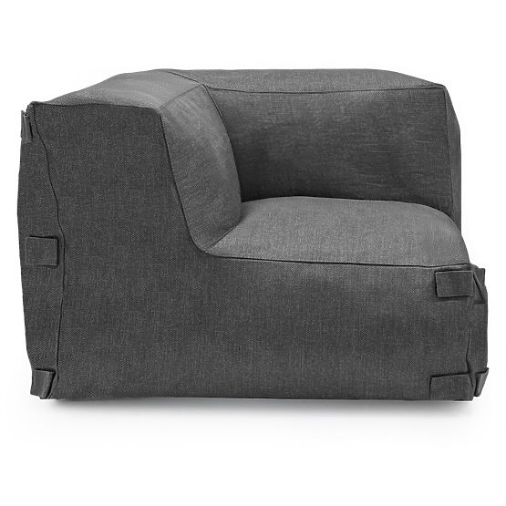 Modulare Garten-Ecksofa Vacuum V mit Bezug, grau