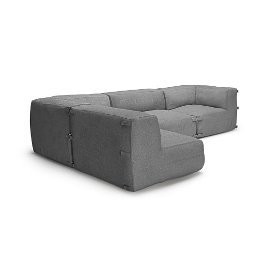 Modulare Garten-Ecksofa Vacuum V mit Bezug, grau