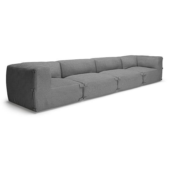 Modulare Garten-Ecksofa Vacuum V mit Bezug, grau