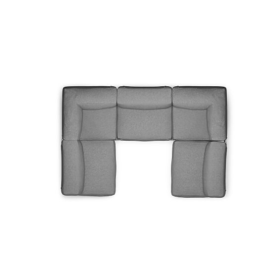 Modulare Garten-Ecksofa Vacuum Vll mit Bezug, grau