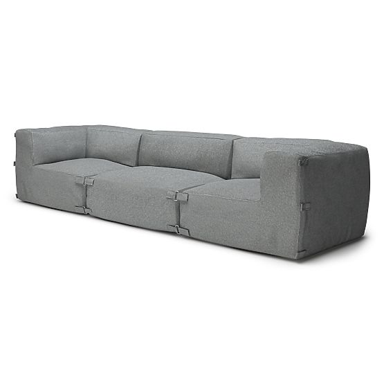 Modulare Garten-Sofa Vacuum VI mit Bezug, grau