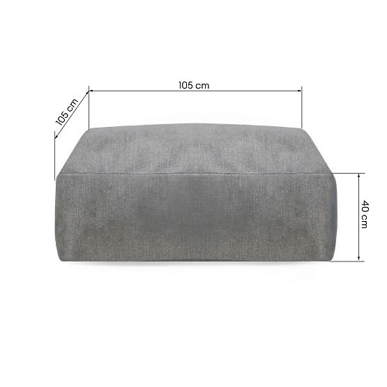 Modularer Pouf für Gartenecksofa Vacuum mit Bezug, grau