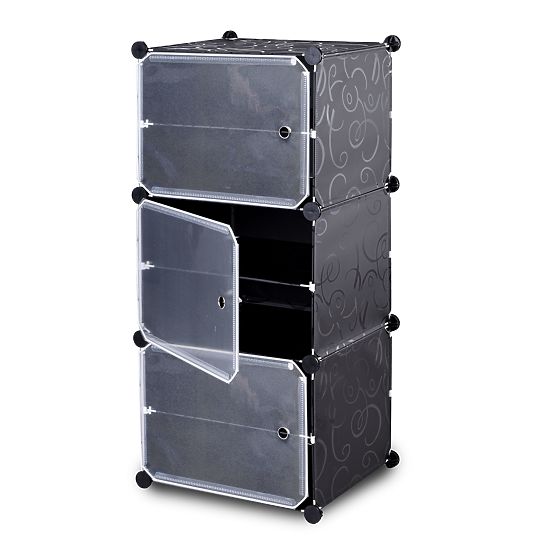 Modularer Schuhschrank Kleiderschrank Pola schwarz