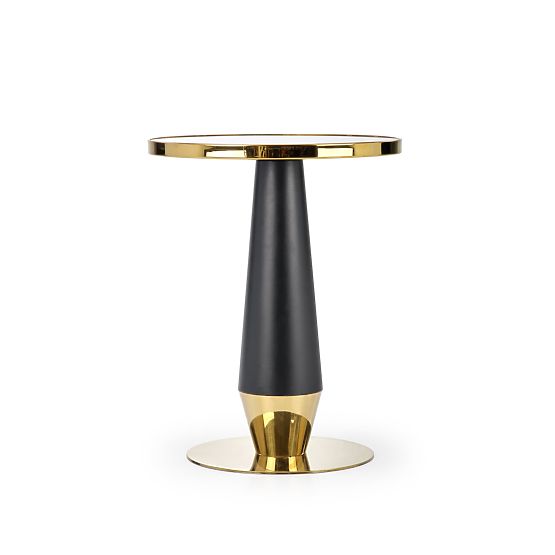 MOLINA runder Tisch, schwarzer Marmor / schwarz / gold (2p=1Stk)