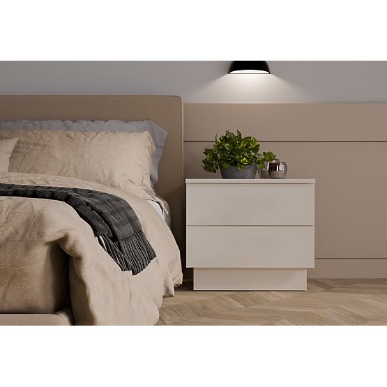 Nachttisch AMBER 2S mit 2 Schubladen für das Schlafzimmer KASCHMIR Beige