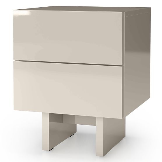 Nachttisch Glim, kaschmirfarben, glänzend