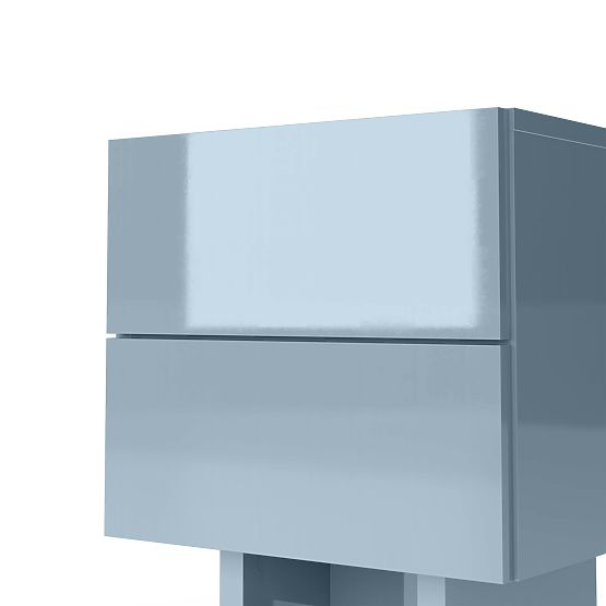 Nachttisch Glim, rauchblau, glänzend