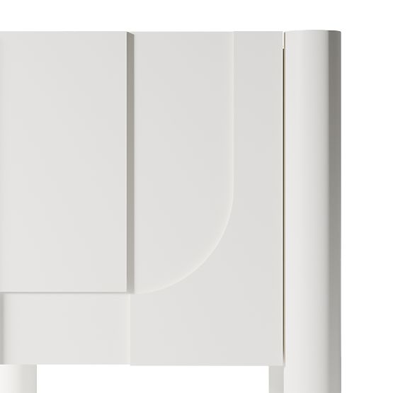 Nachttisch Lunaria mit gefräster Front, weiß