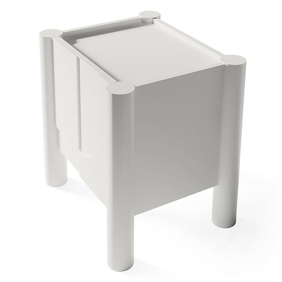 Nachttisch Lunaria mit gefräster Front, weiß