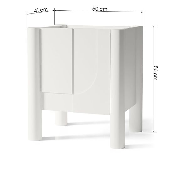 Nachttisch Lunaria mit gefräster Front, weiß