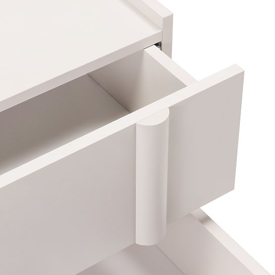 Nachttisch Moss kaschmirfarben, abgerundet