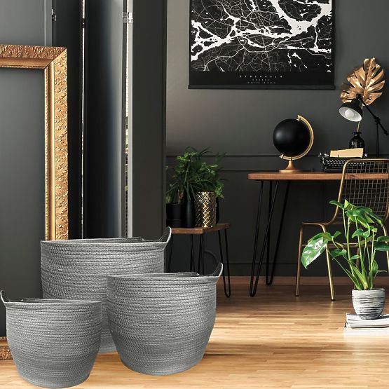 Natürliche BOHO-Körbe - Set mit 3 Stück