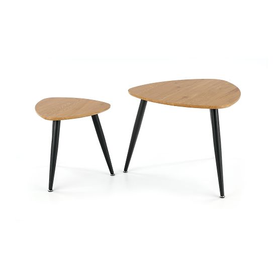 NICEA 2, Set aus 2 Bänken Eiche Gold/Schwarz