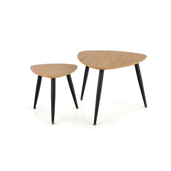 NICEA 2, Set aus 2 Bänken Eiche Gold/Schwarz