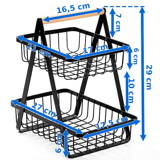 Obstkorb PULOS 2 Ebenen schwarz