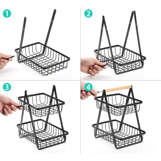 Obstkorb PULOS 2 Ebenen schwarz