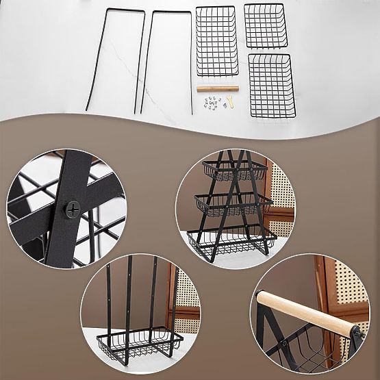 Obstkorb PULOS 3 Ebenen schwarz