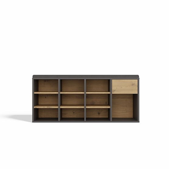 Offener Schuhschrank TALLIN ANTHRAZIT EICHE ARTISAN für den Flur