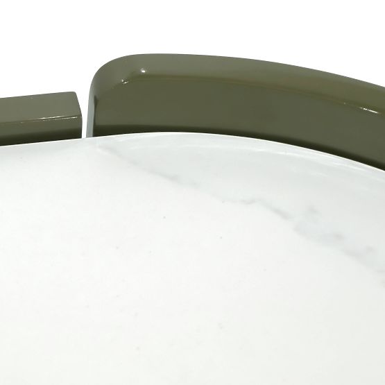 Ovale Kommode Nari, grün/grau, Spiek, glänzend