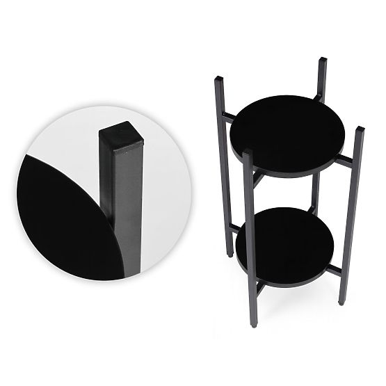Pflanzenständer, Pflanzenständer, Dekoration, 2 Ebenen, schwarz, ModernHome