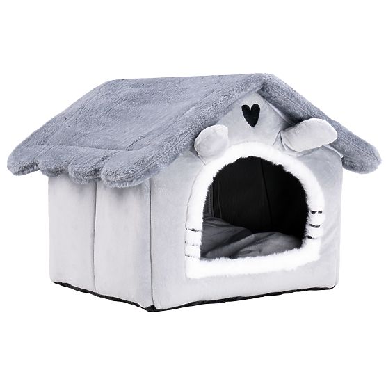 Plüschhaus für Katzen JASPER grau