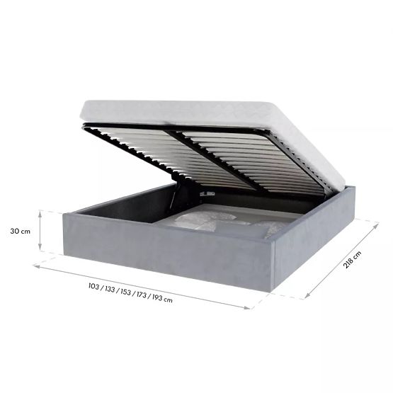 Polsterbett ORLANDO 120 x 200 cm – Creme