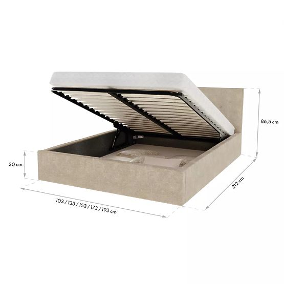 Polsterbett TULSA 120 x 200 cm – Dunkelblau